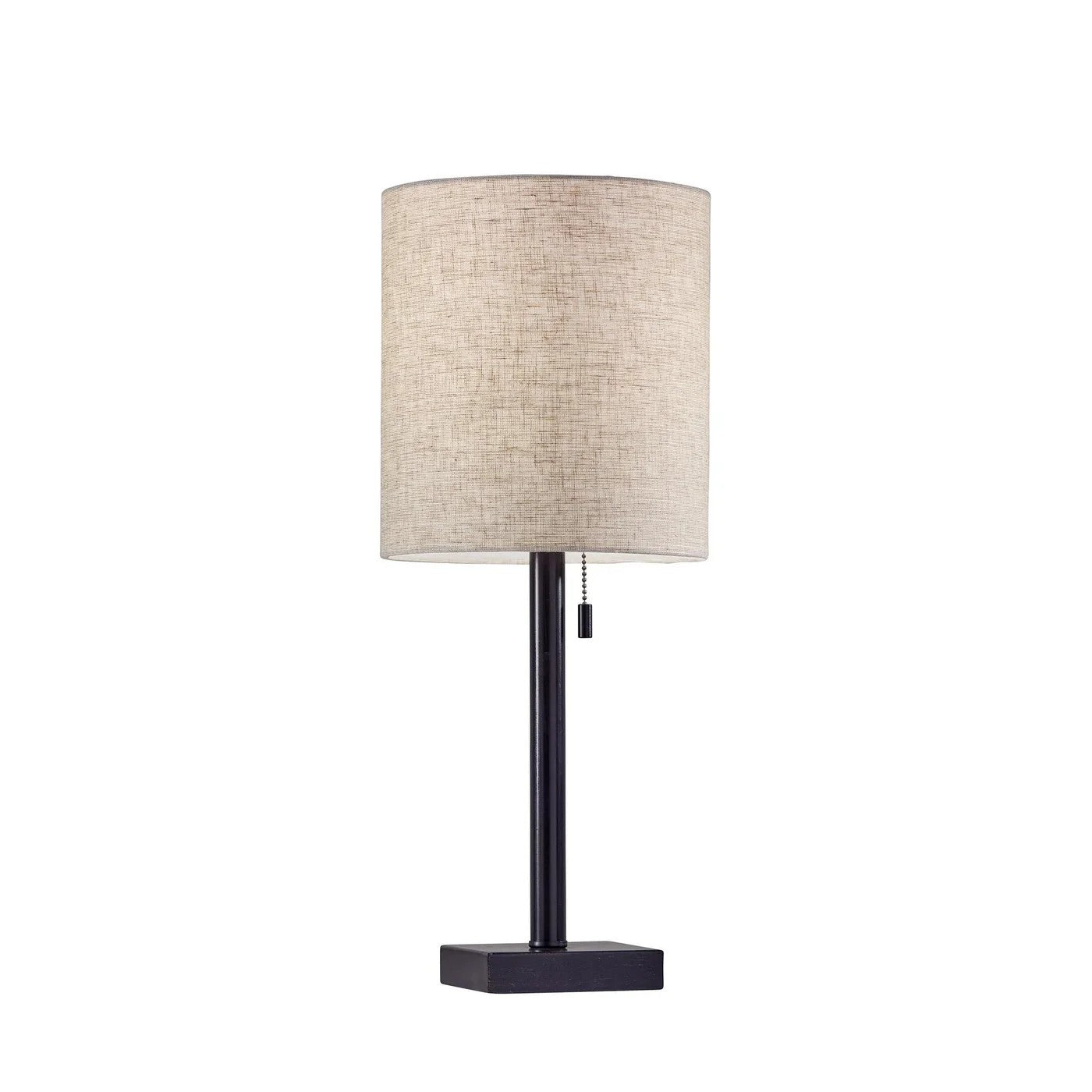 22" Black Table Lamp With Drum Shade
