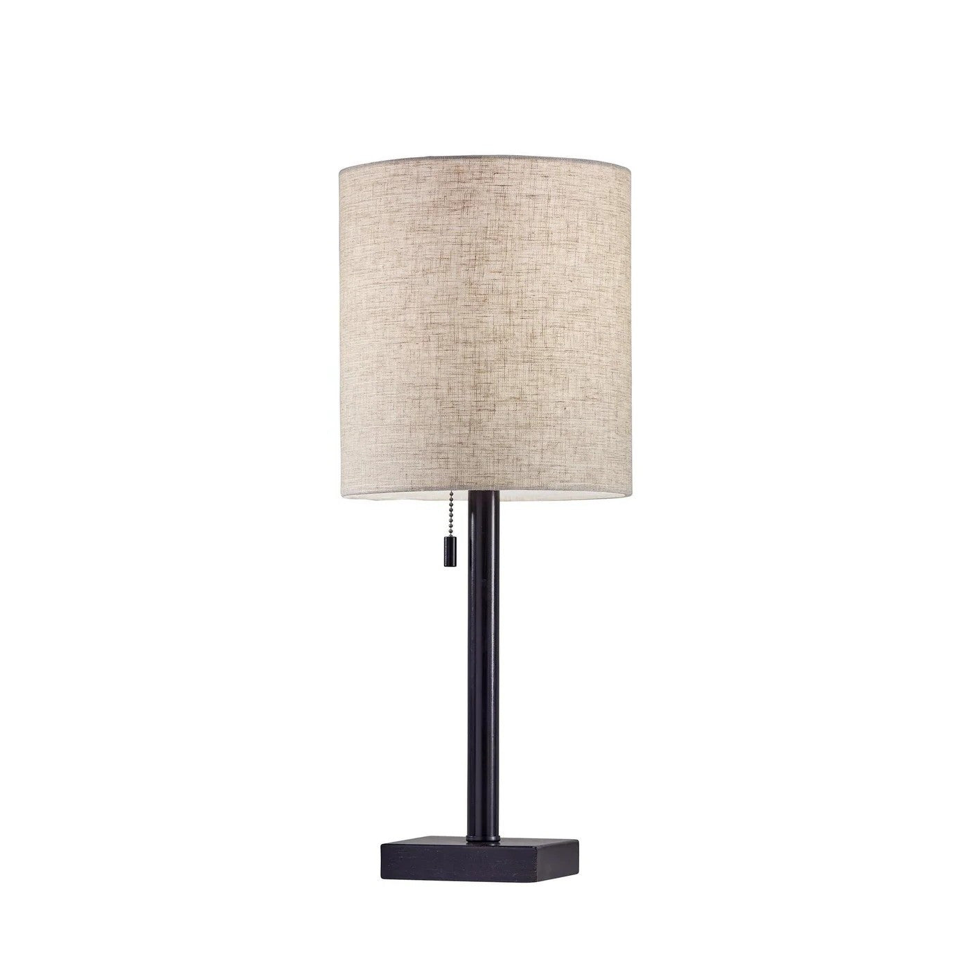 22" Black Table Lamp With Drum Shade