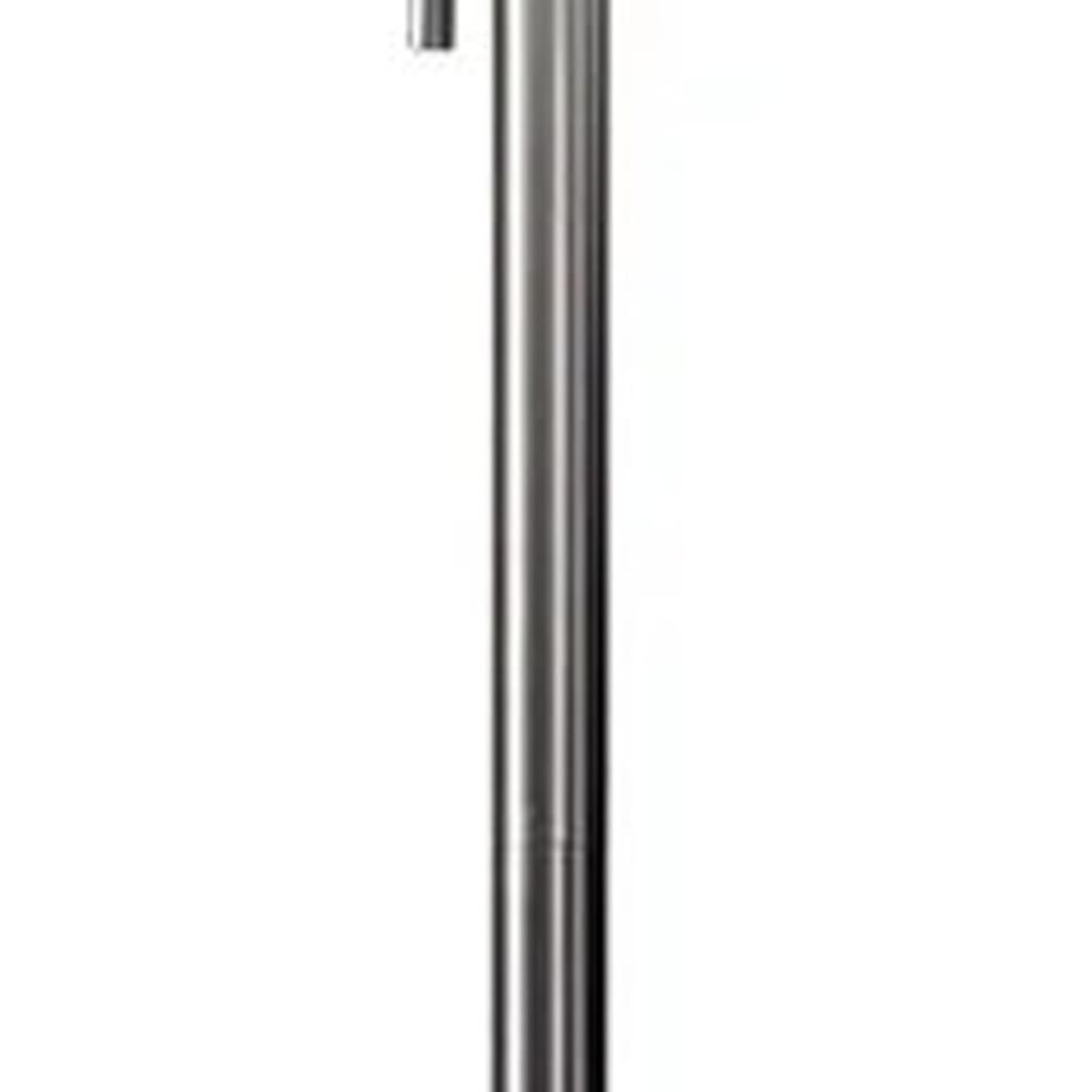 61" Silver Metal Floor Lamp With Fabric Shade