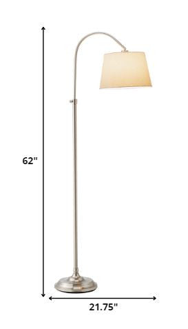 62" Task Floor Lamp With White Empire Shade