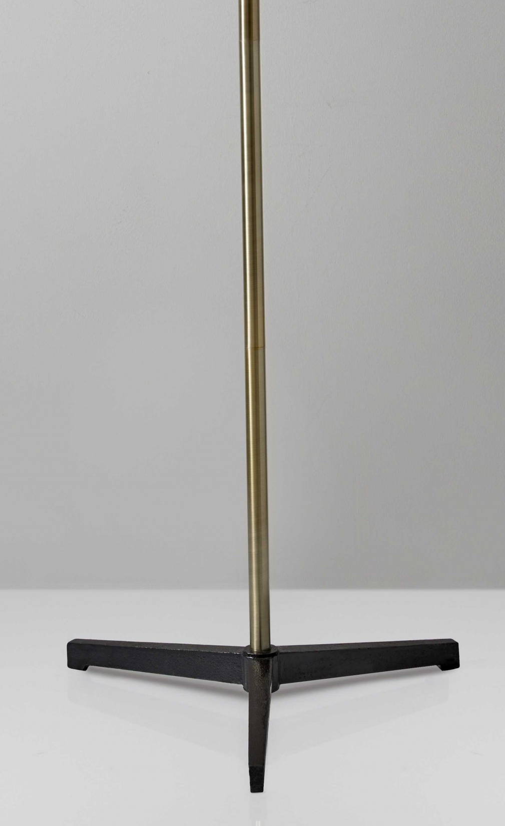 71" Brass Metal Novelty Floor Lamp With Black And White Iron Cone Shade