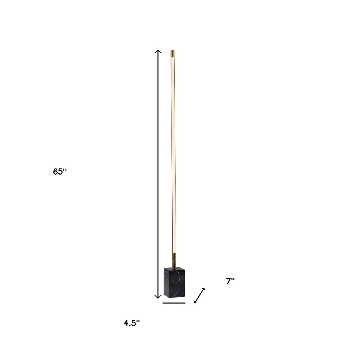 Brass Genuine Marble And Glass Column Floor Lamp