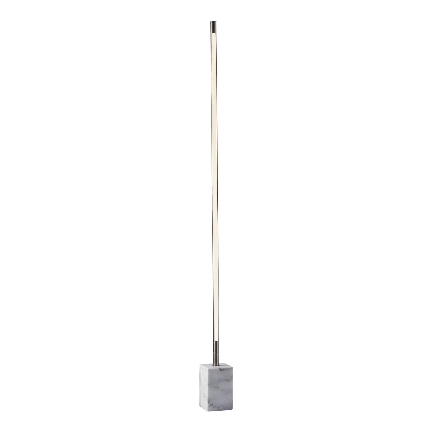 Silver Genuine Marble And Glass Column Floor Lamp