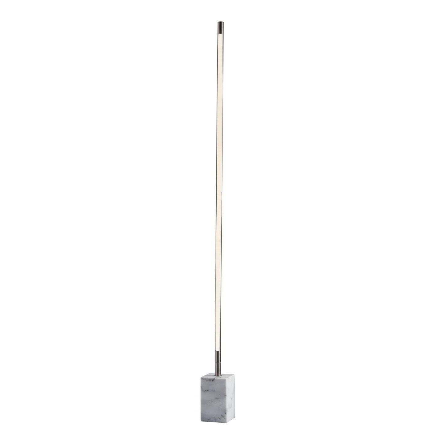 Silver Genuine Marble And Glass Column Floor Lamp