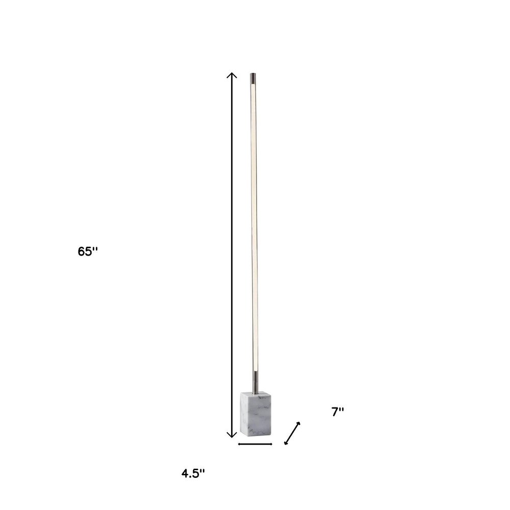 Brass Genuine Marble And Glass Column Floor Lamp