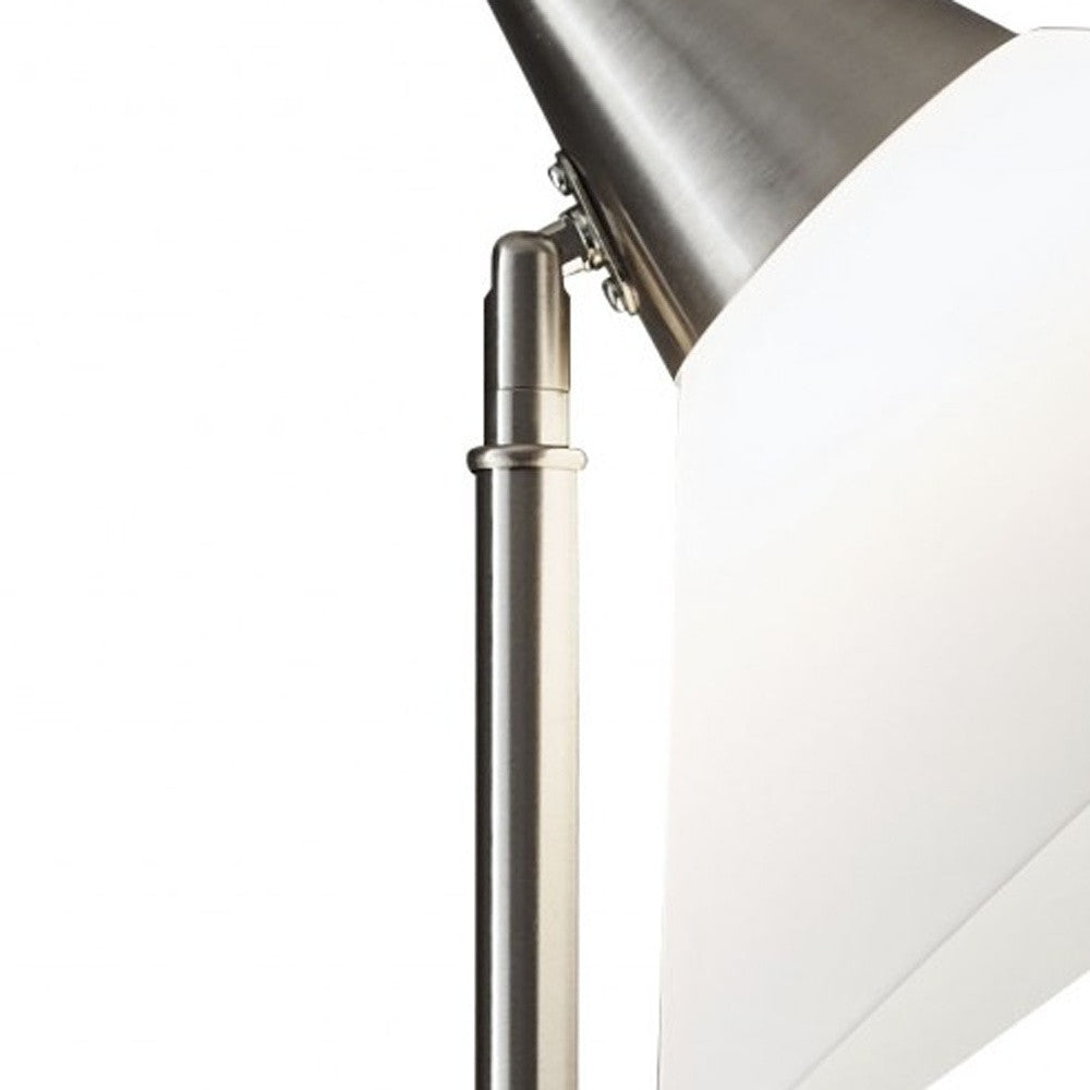 Elemental Black Metal Torchiere With White Cone Shade