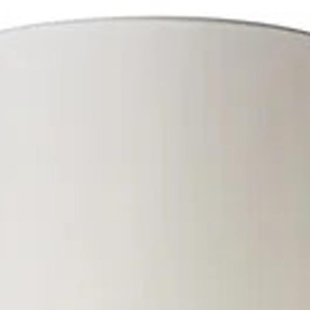 74" Black Floor Lamp With White Fabric Shade