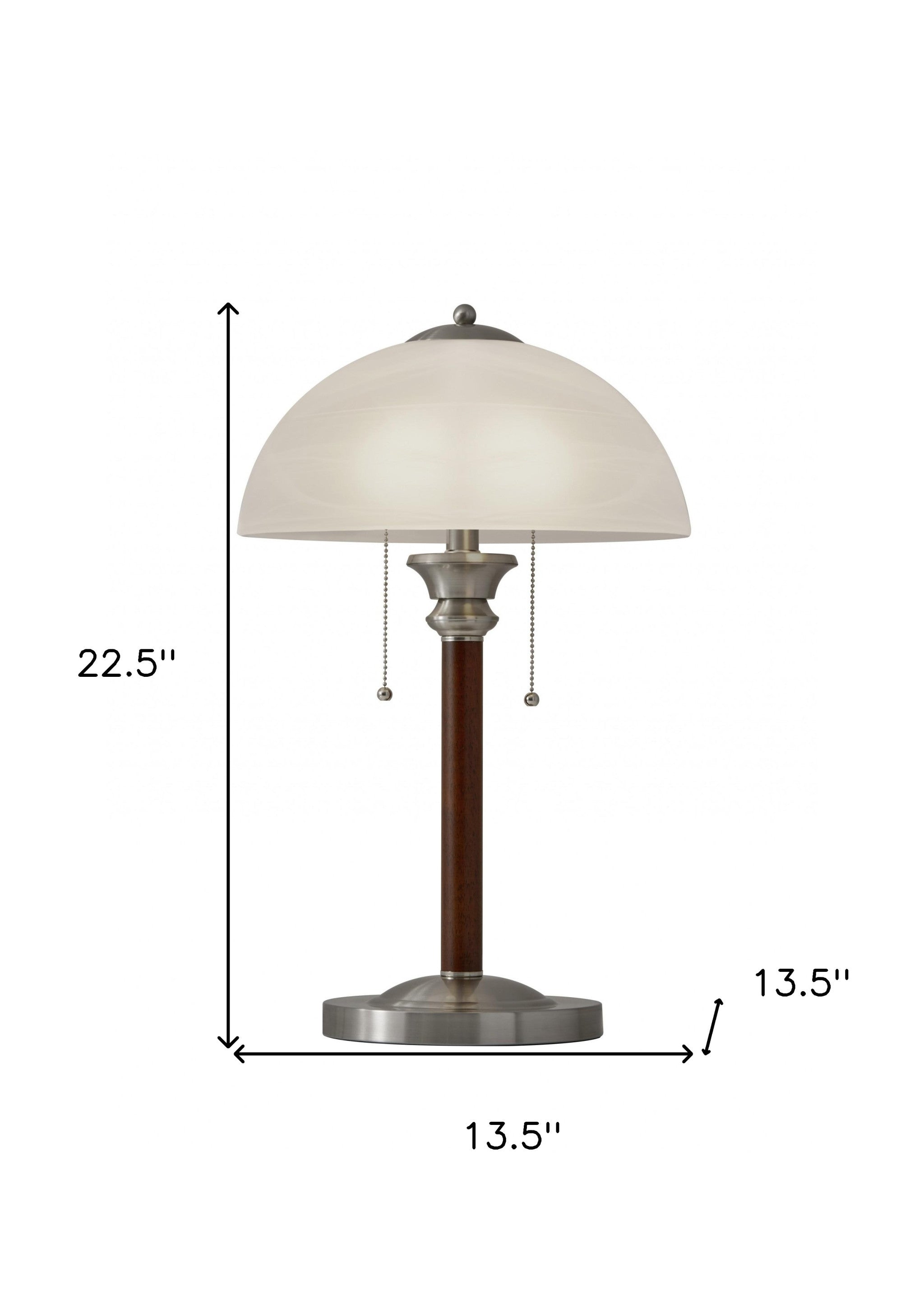 23" Silver Metal Standard Table Lamp With White Shade