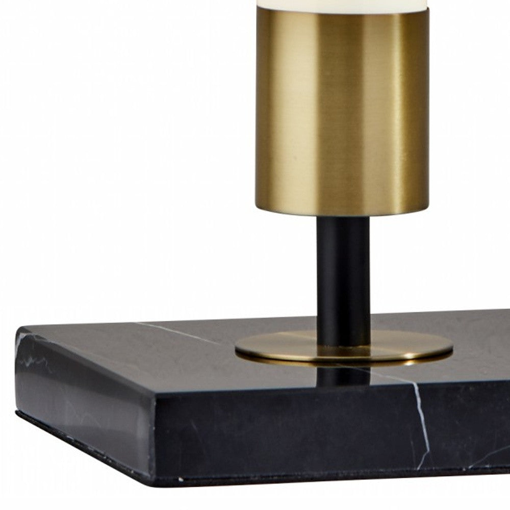 30" Black Marble Metal Standard Table Lamp