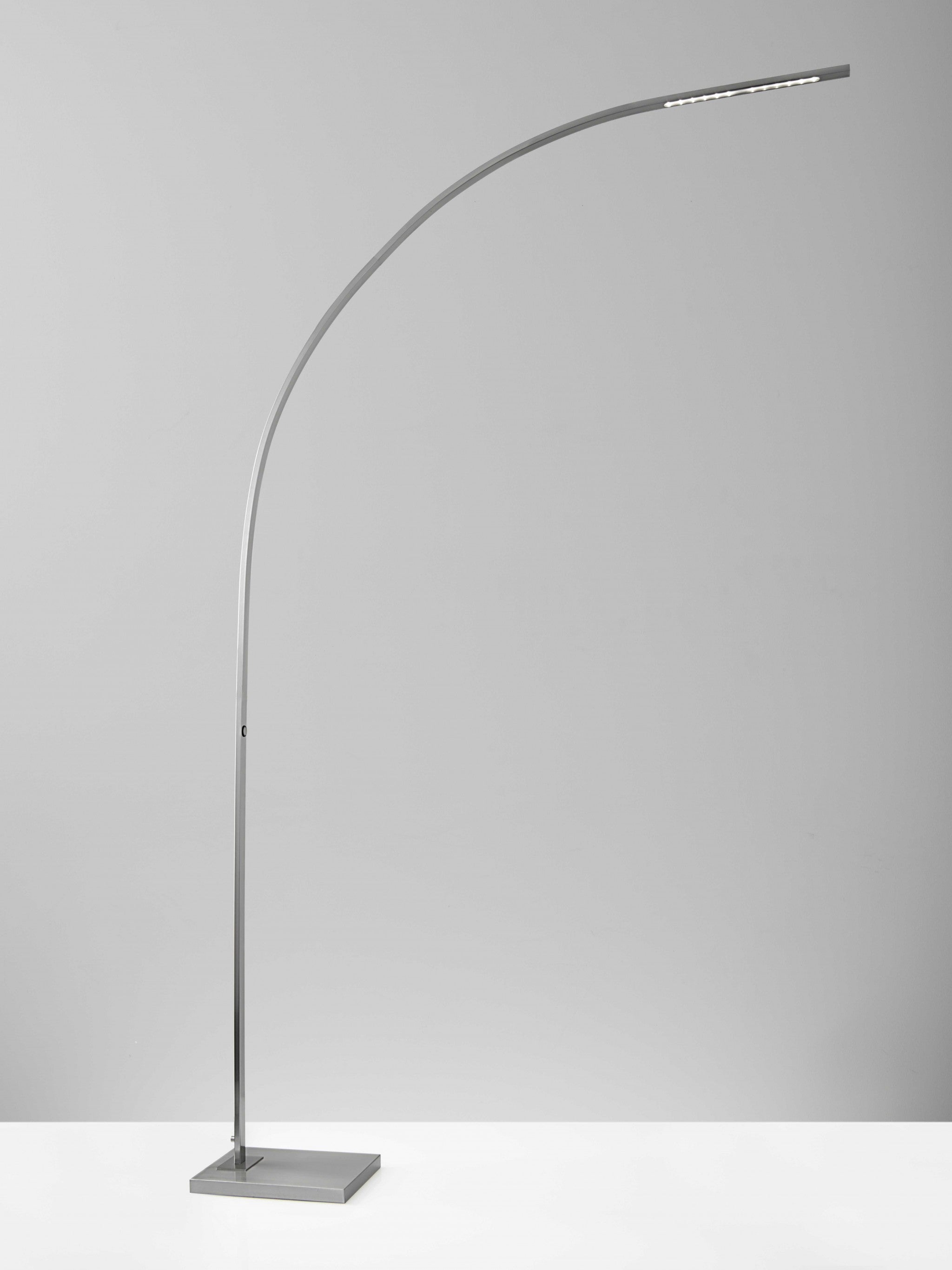Futuristic Brushed Steel Metal Led Arc Floor Lamp