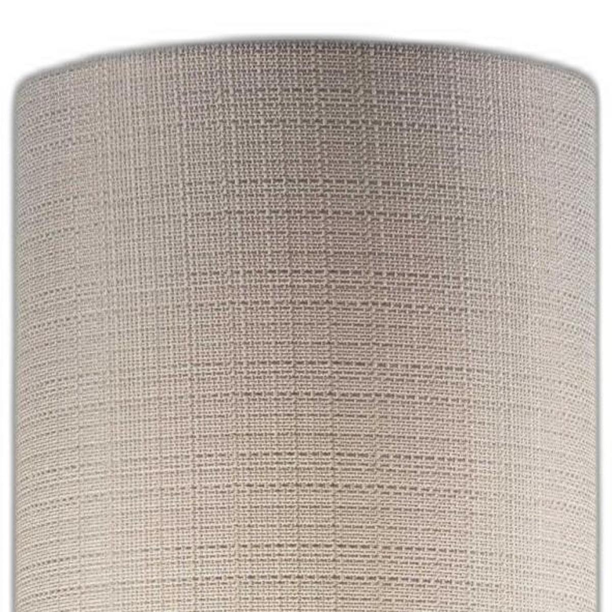 23" Brass Metal And Wood Table Lamp With Beige Drum Shade