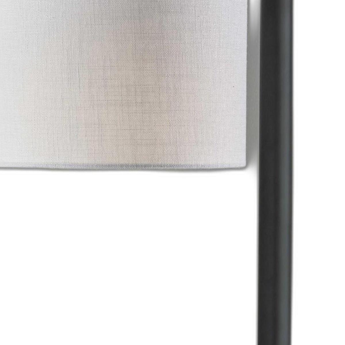 23" Gray Metal Novelty Table Lamp With White Empire Shade