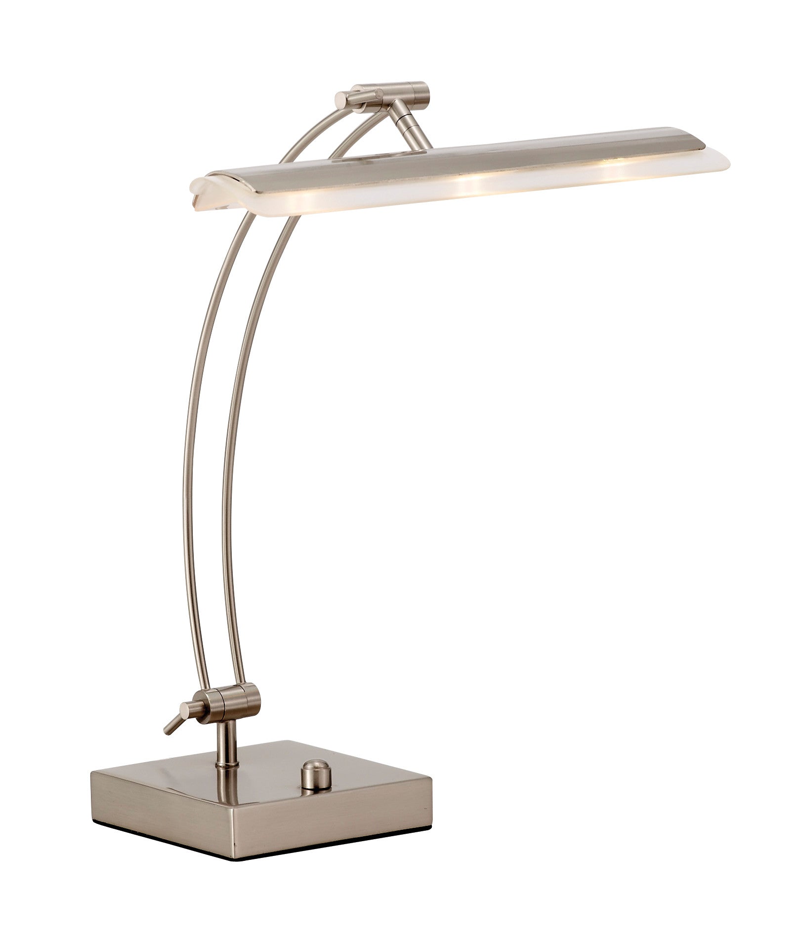 19" Silver Metal Bankers Lamp