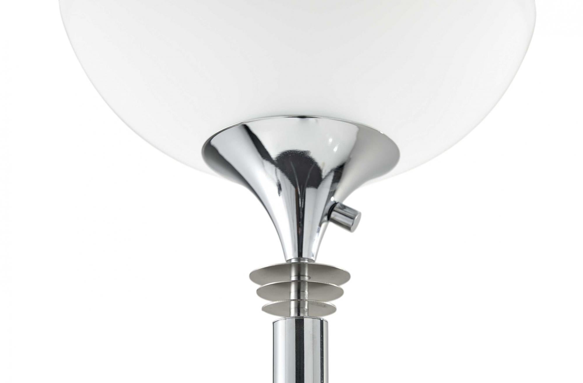72" Silver With White Glass Shade