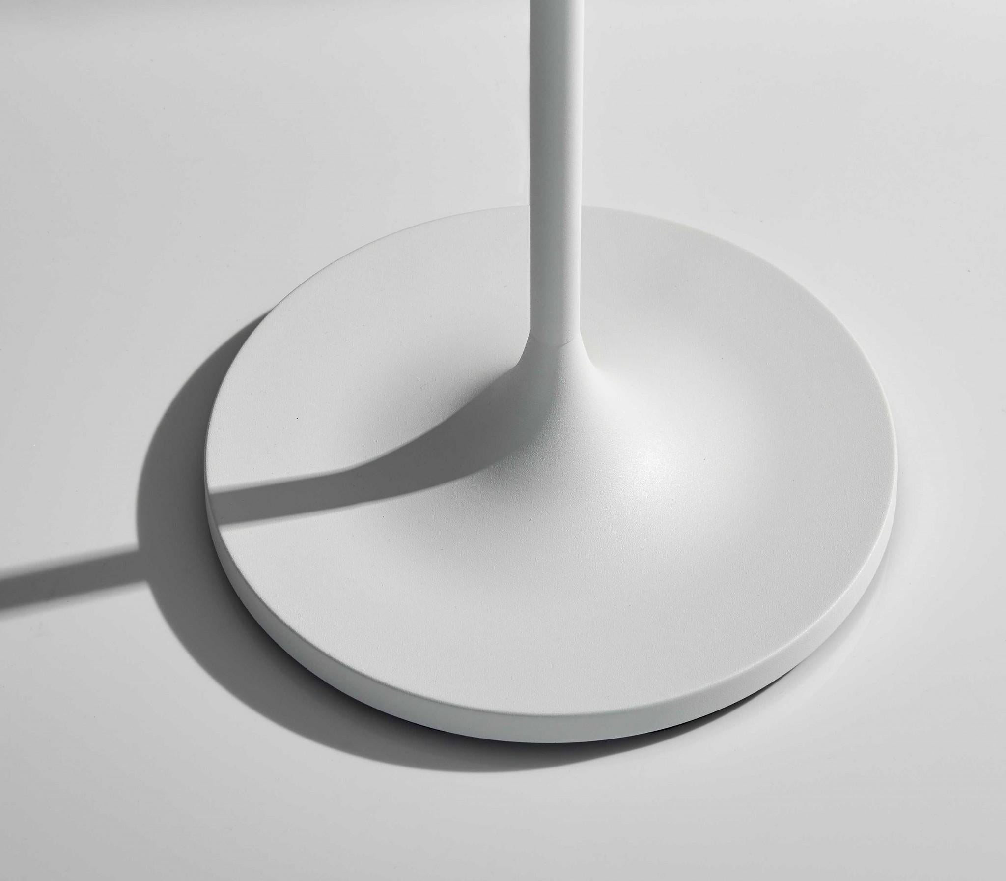 60" White Floor Lamp With White Fabric Drum Shade
