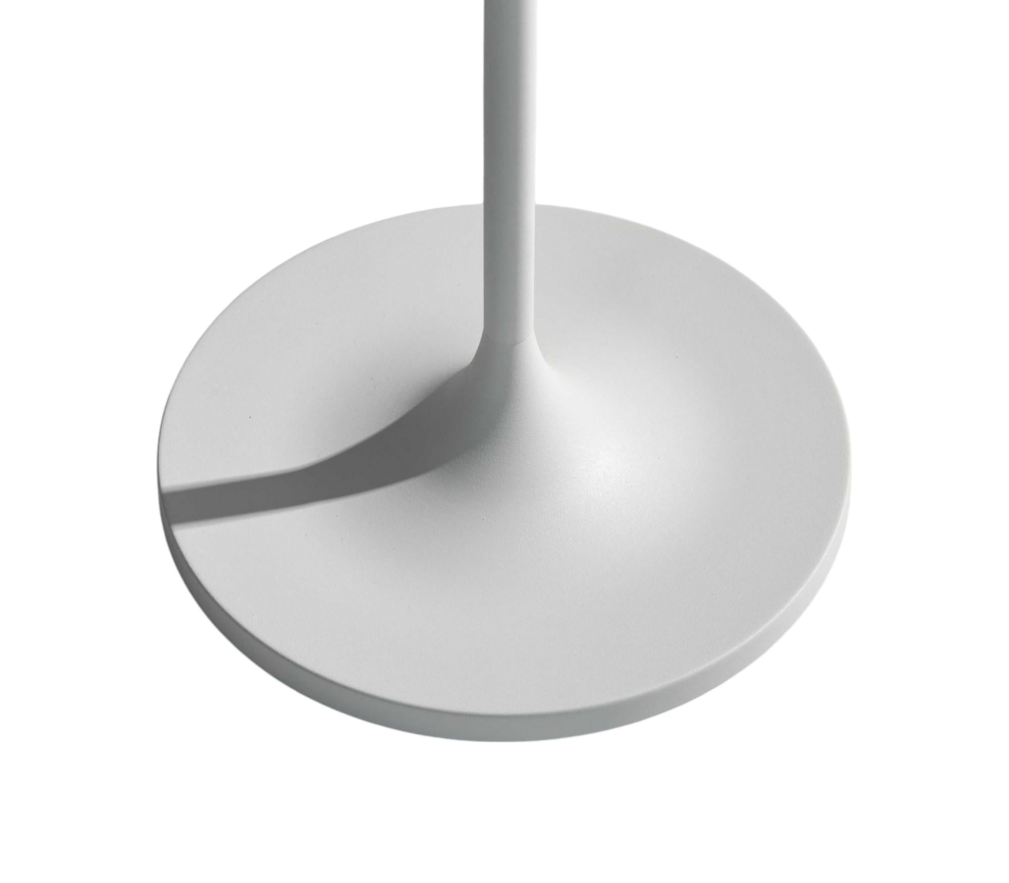 60" White Floor Lamp With White Fabric Drum Shade