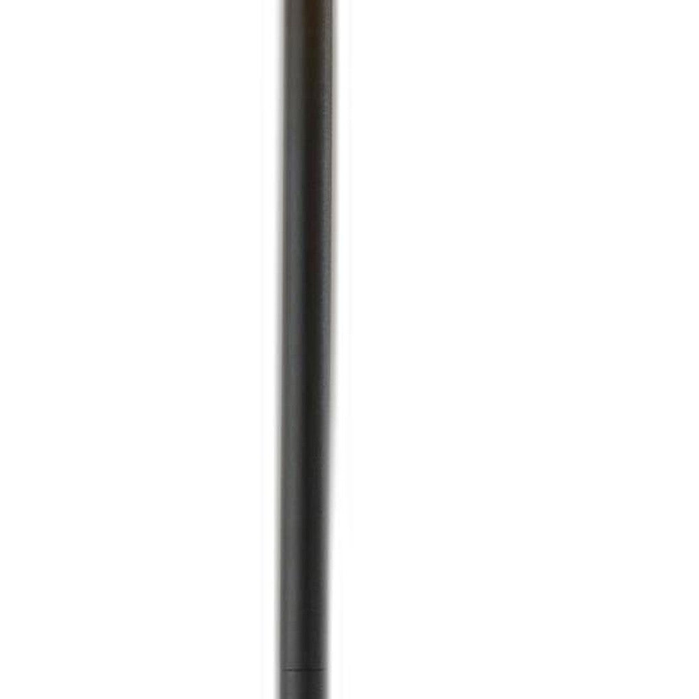 60" Black Traditional Shaped Floor Lamp With Brown Drum Shade