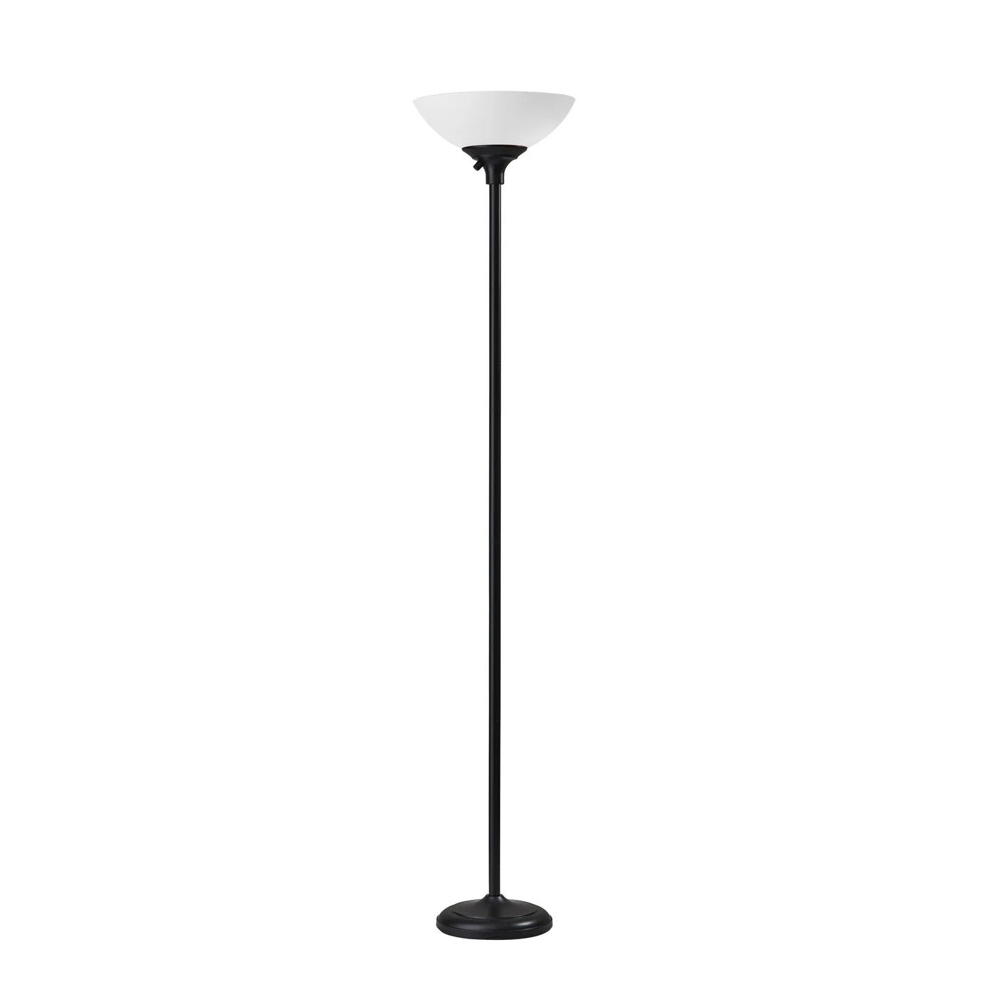 71" Black And White With White Plastic Shade