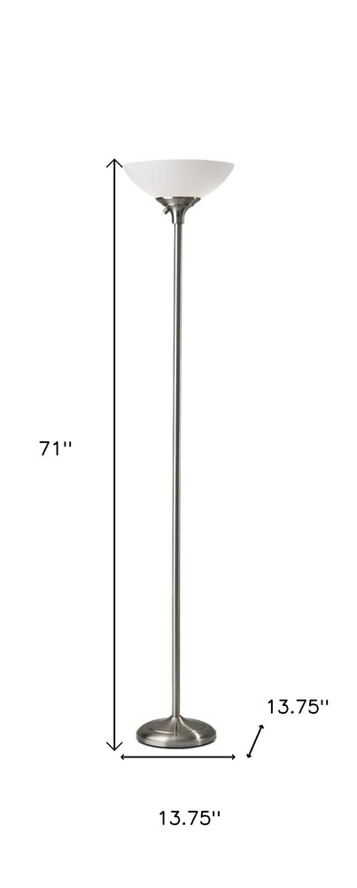 71" Black And White With White Plastic Shade