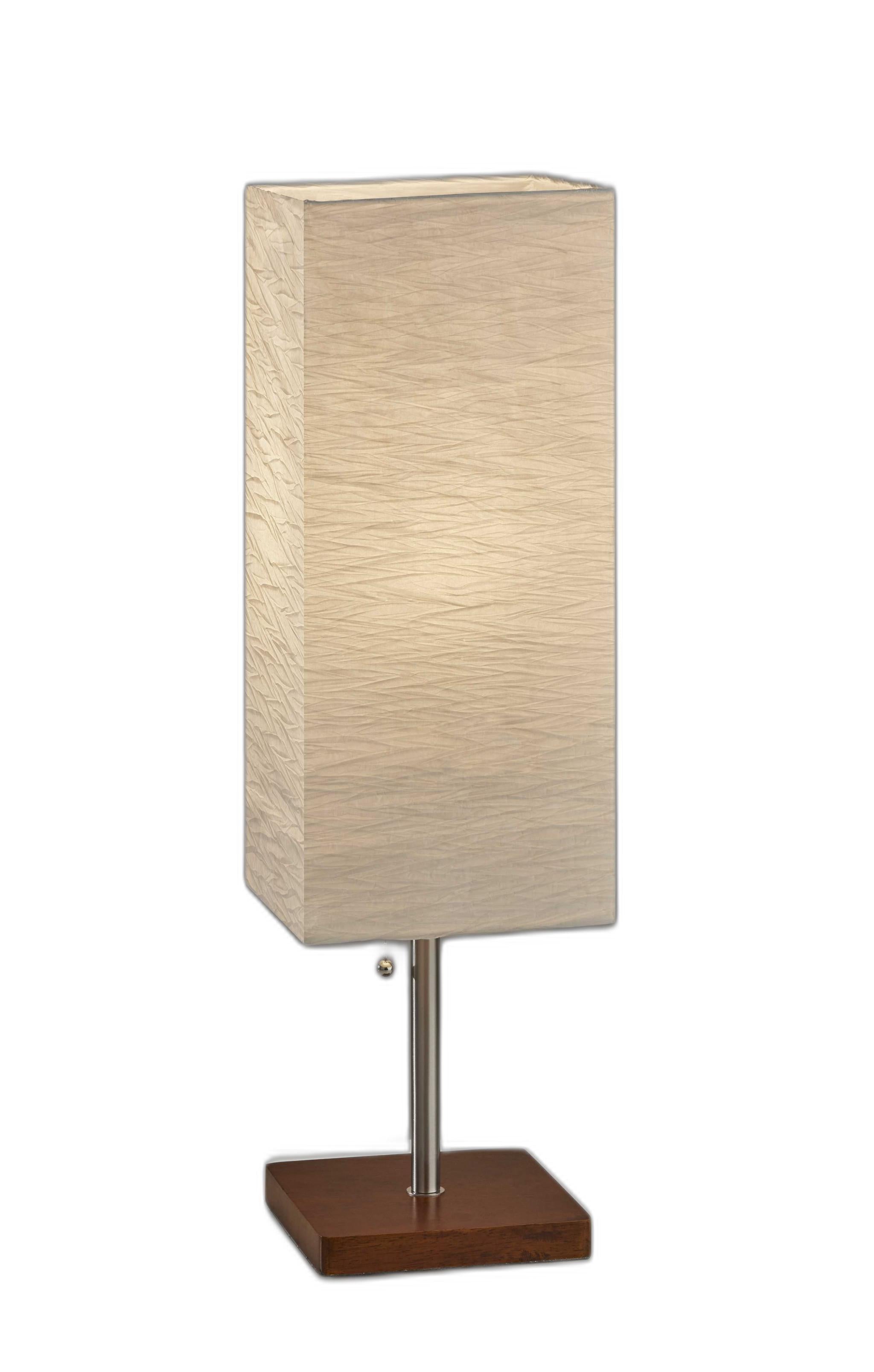 Wildside Paper Shade With Natural Wood Table Lamp