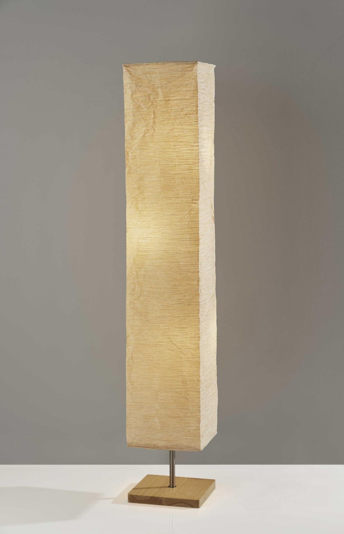 58" Natural Column Floor Lamp With Natural Paper Shade