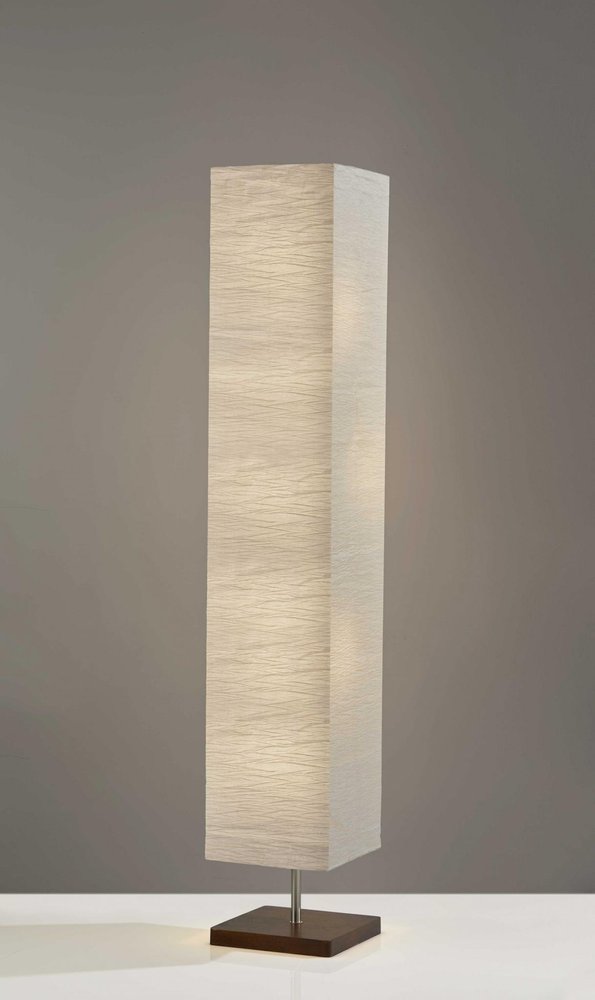 58" Natural Column Floor Lamp With Natural Paper Shade
