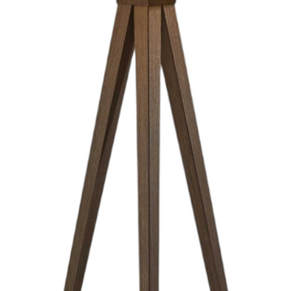 Black Metal Tripod Floor Lamp With Black Fabric Drum Shade
