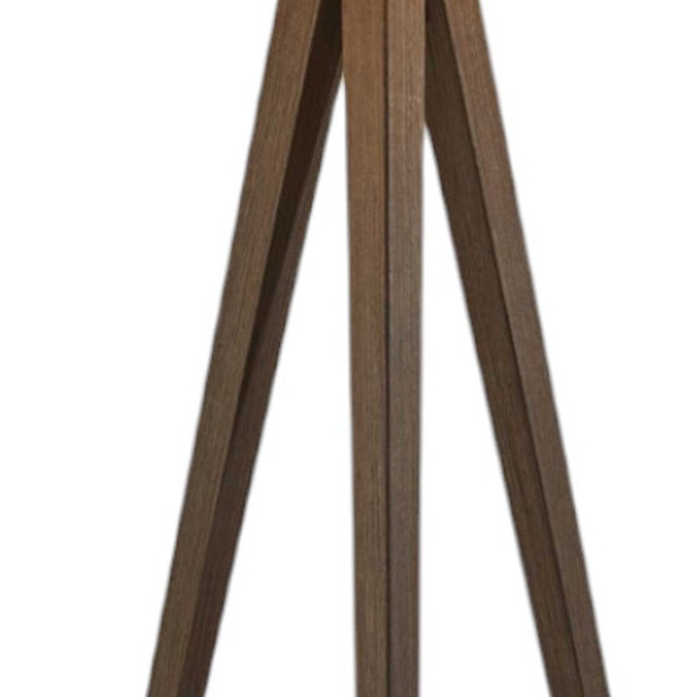 Black Metal Tripod Floor Lamp With Black Fabric Drum Shade