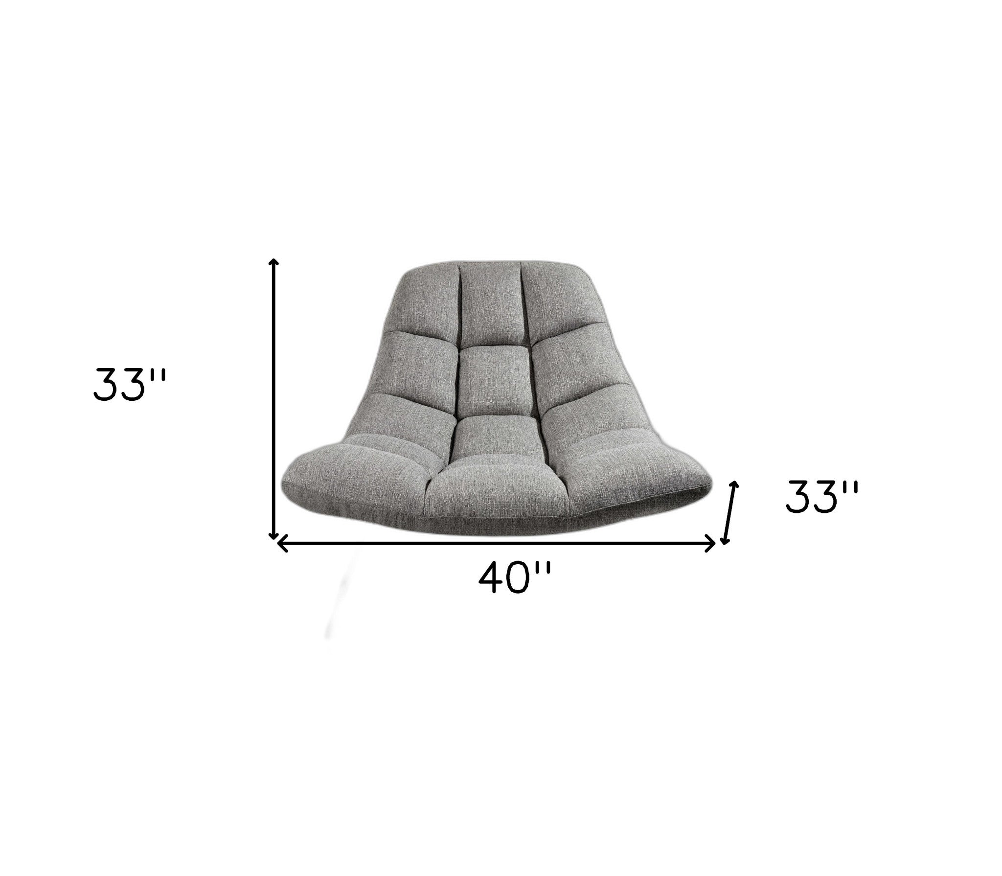 40" Gray And Silver Linen Tufted Butterfly Chair