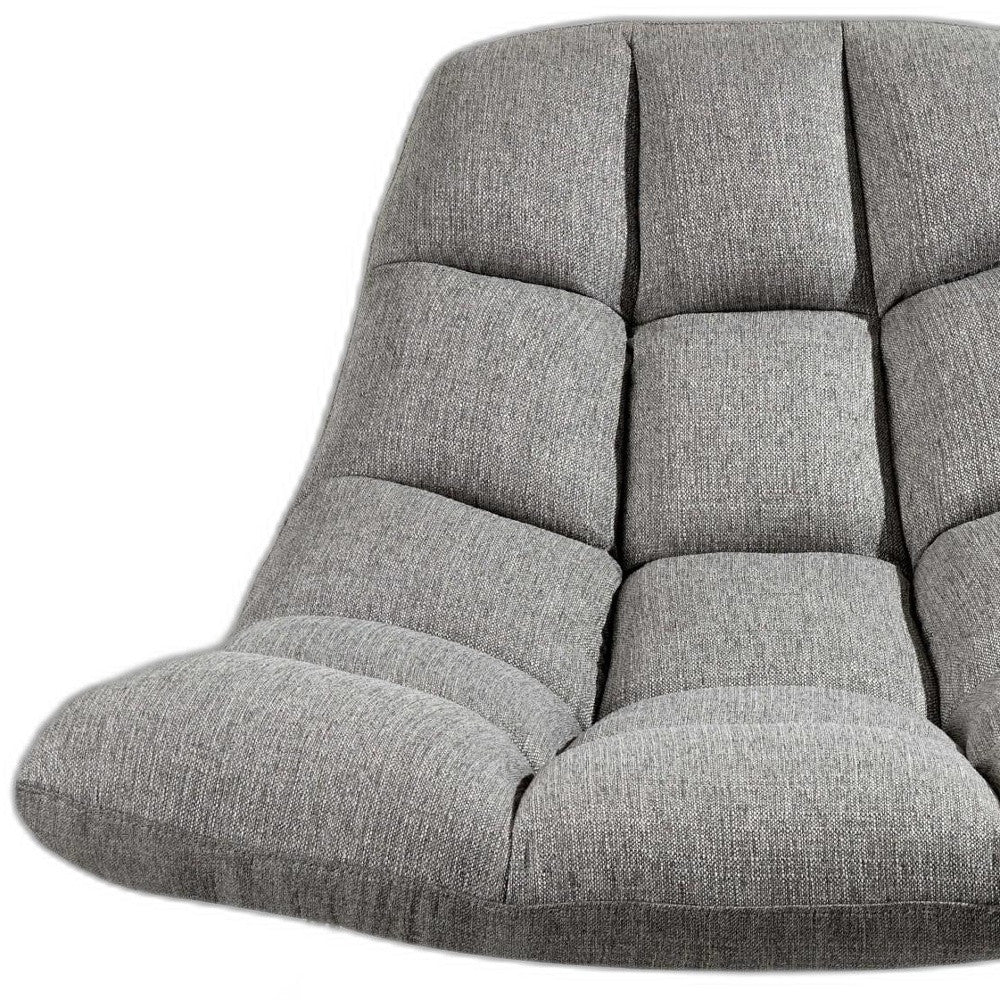 40" Gray And Silver Linen Tufted Butterfly Chair