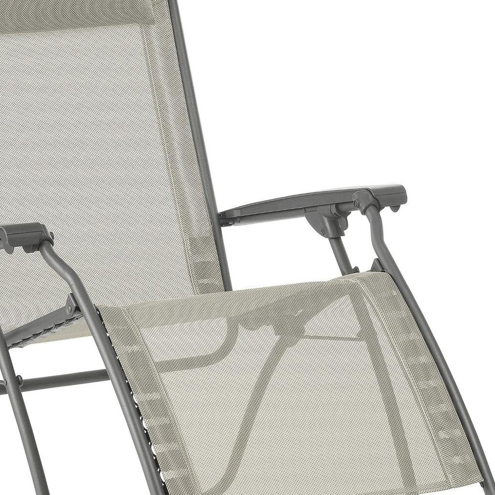 27" Ivory Steel Outdoor Zero Gravity Chair with Ivory Cushion