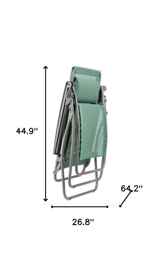 27" Gray Steel Outdoor Zero Gravity Chair