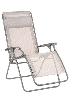 27" Ivory Steel Outdoor Zero Gravity Chair with Ivory Cushion