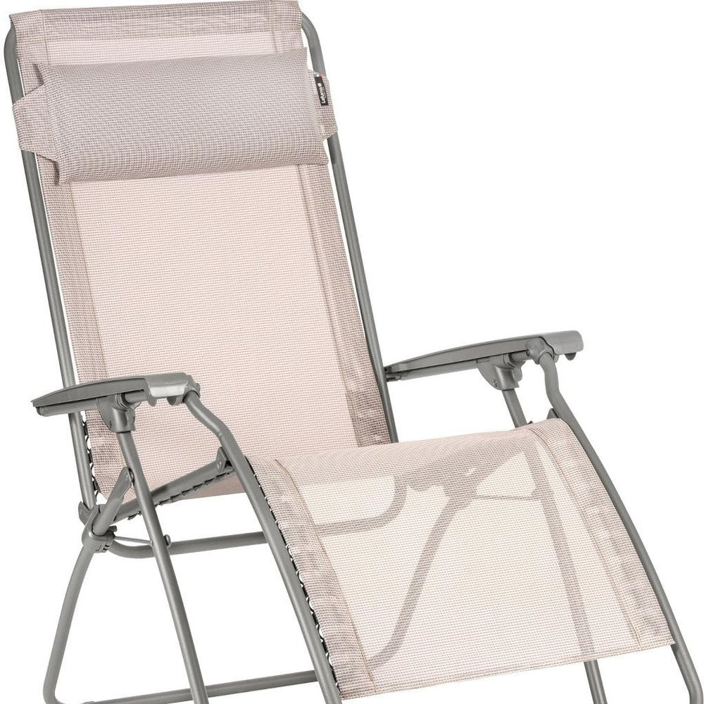 27" Ivory Steel Outdoor Zero Gravity Chair with Ivory Cushion