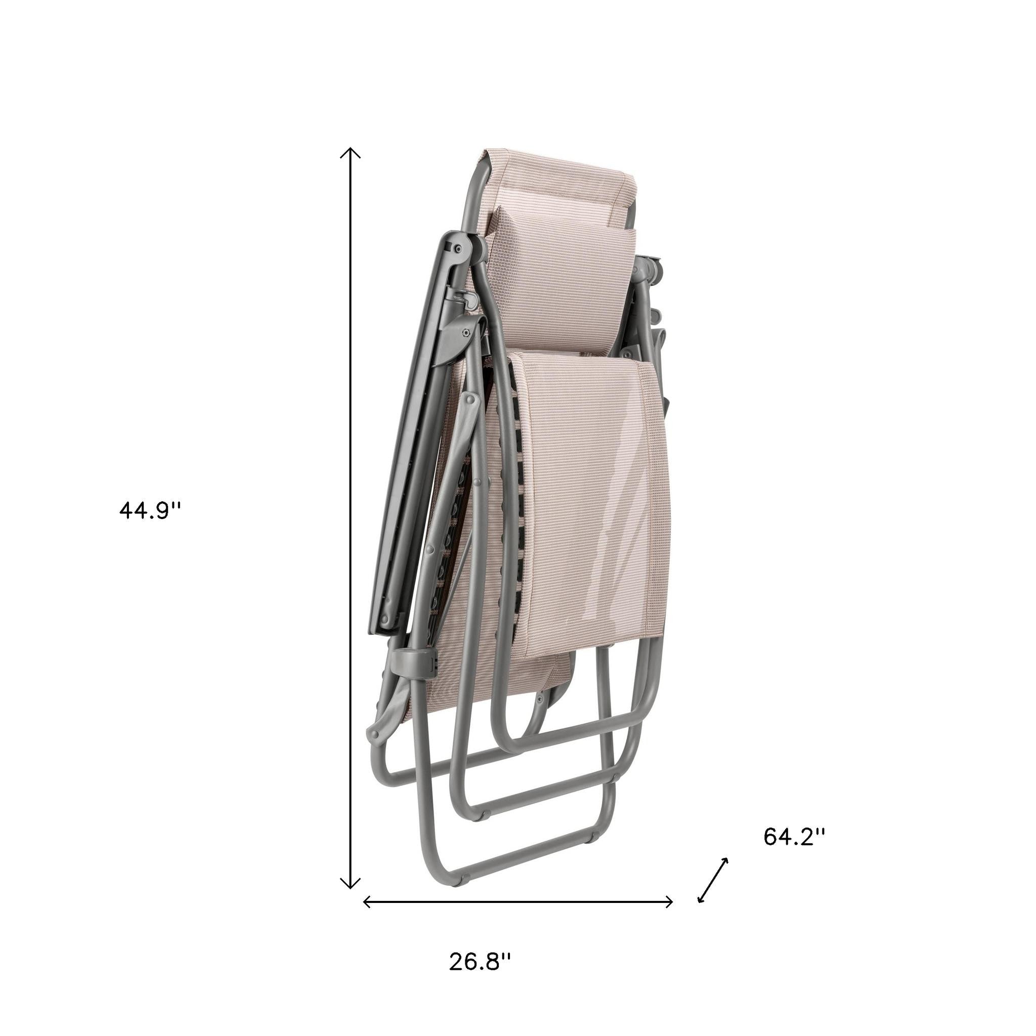 27" Gray Steel Outdoor Zero Gravity Chair
