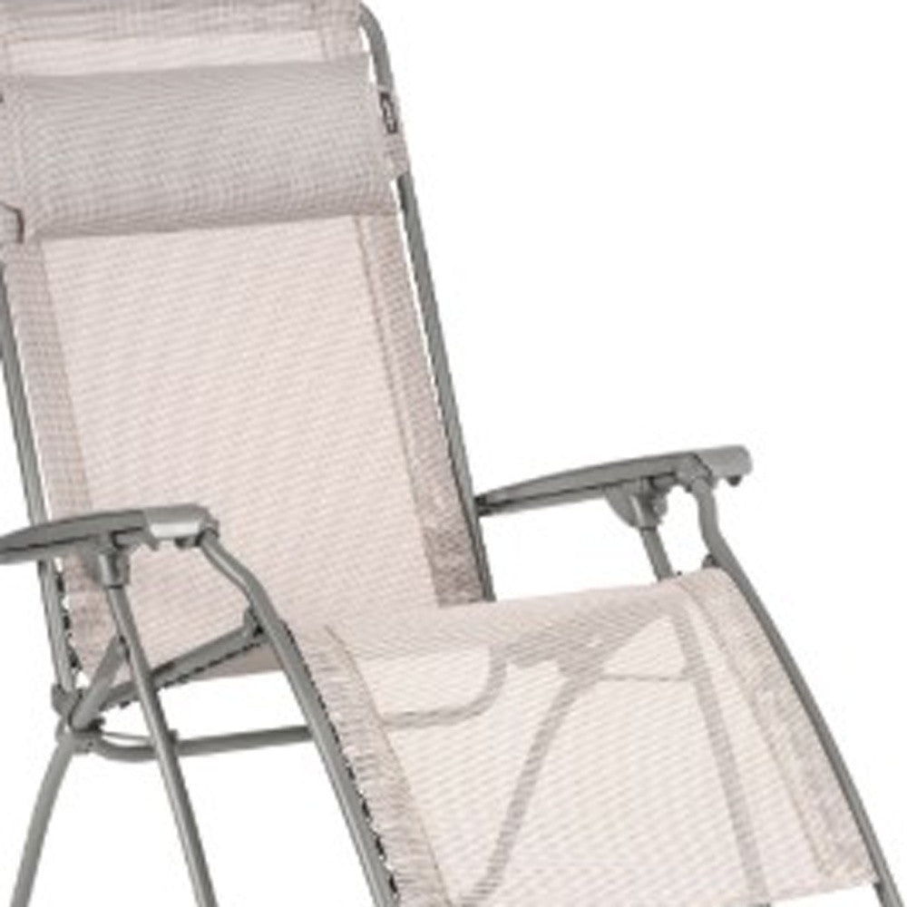 27" Gray Steel Outdoor Zero Gravity Chair