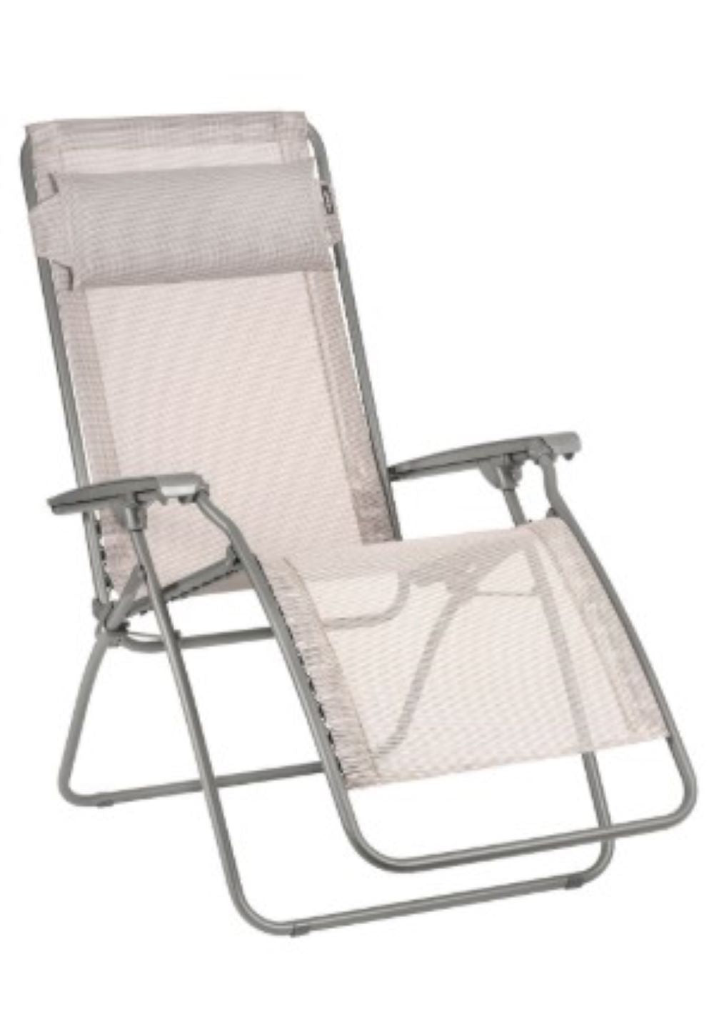 27" Ivory Steel Outdoor Zero Gravity Chair with Ivory Cushion