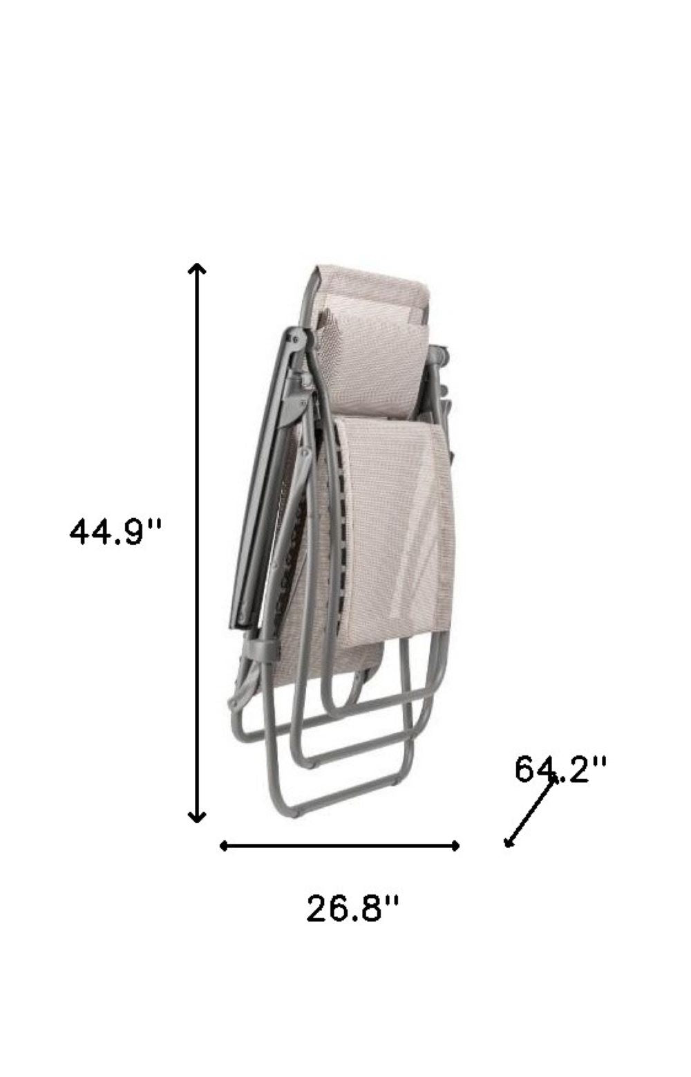 27" Gray Steel Outdoor Zero Gravity Chair