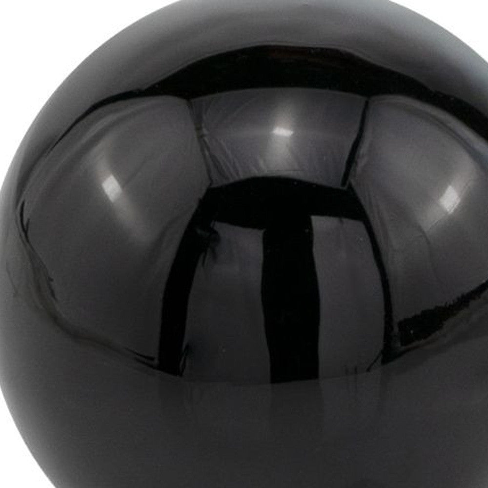 4" Black Aluminum Decorative Orb Tabletop Sculpture