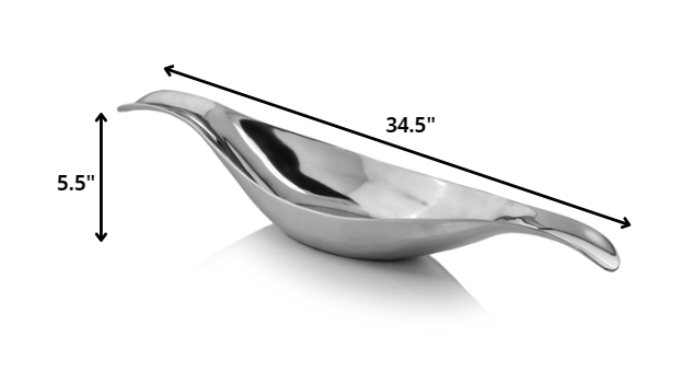 8" Silver Aluminum Long Wavy Bowl