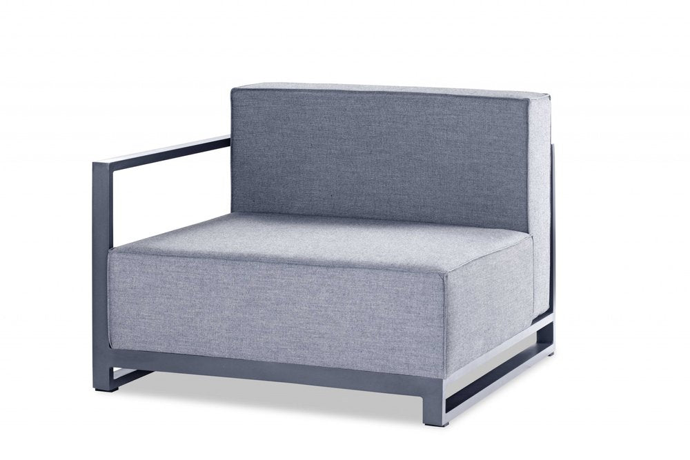 37" Gray Linen Arm Chair