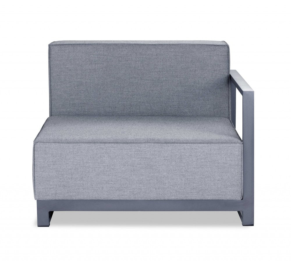 37" Gray Linen Arm Chair