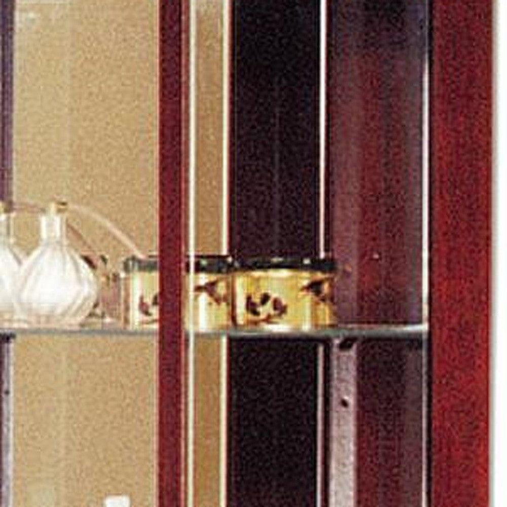 16" X 16" X 71" Cherry Glass Curio Cabinet