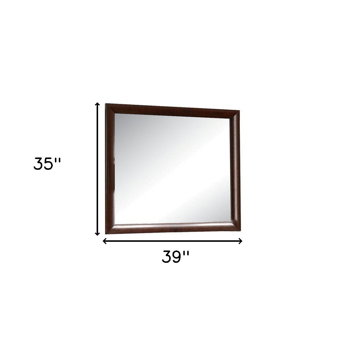 35" Espresso Wood Framed Mounted Dresser Mirror