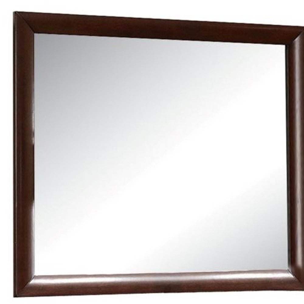 35" Espresso Wood Framed Mounted Dresser Mirror