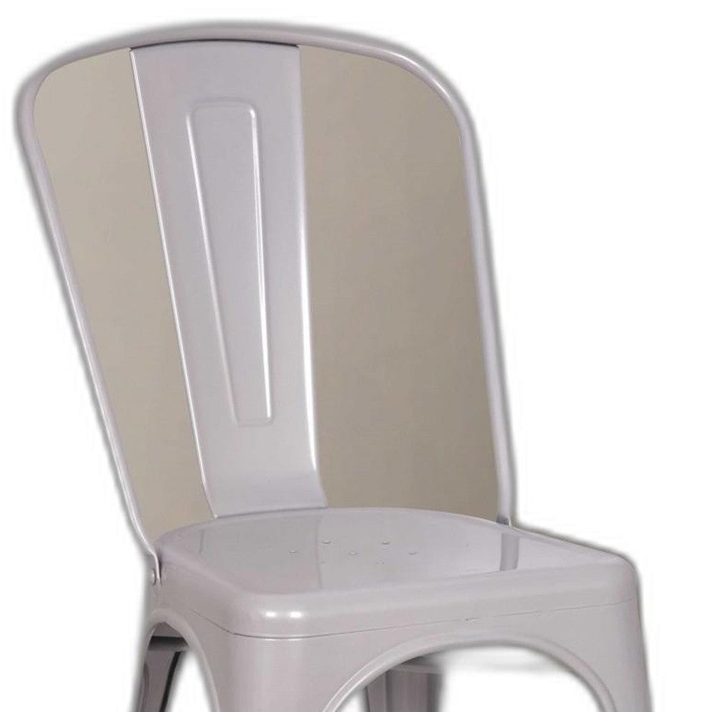 17" X 20" X 33" Silver Metal Side Chair (Set-2)