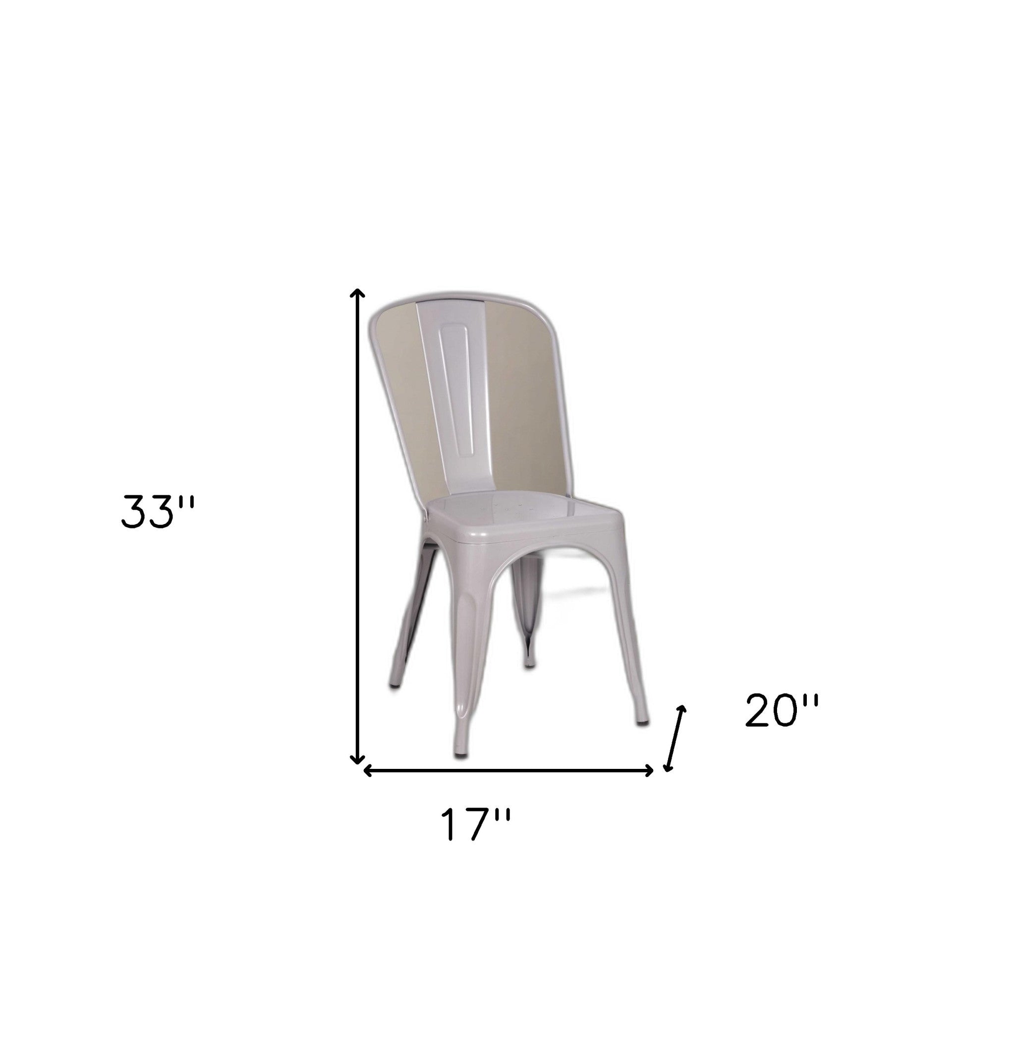 17" X 20" X 33" Silver Metal Side Chair (Set-2)