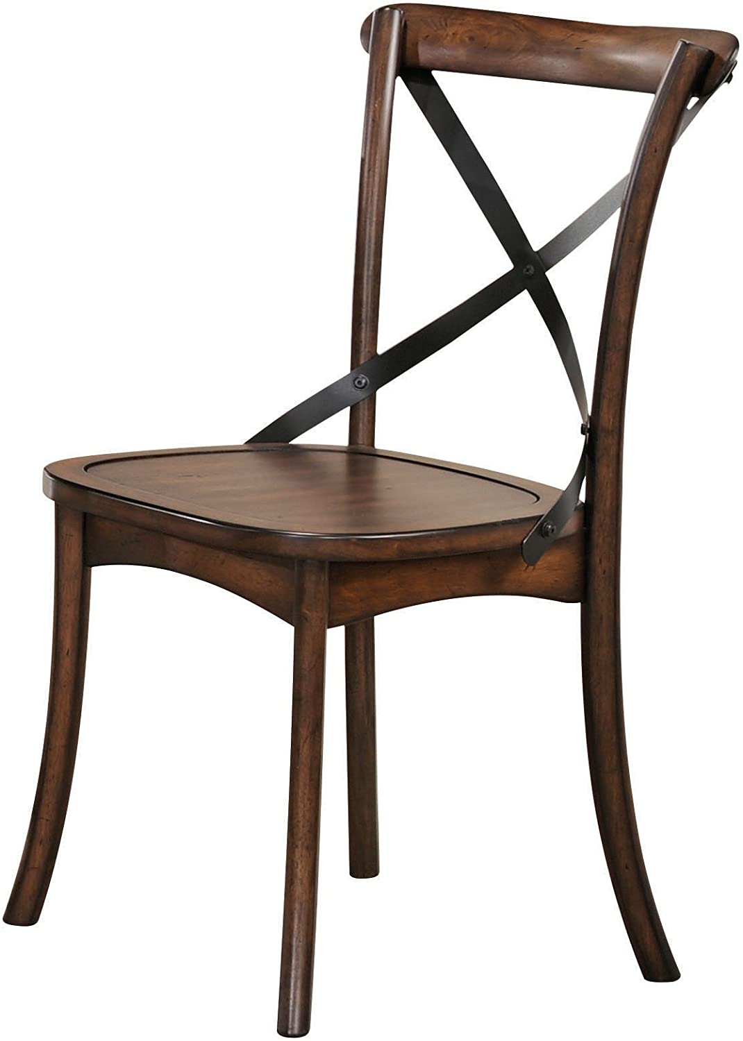 18" X 21" X 35" Dark Oak  Black Wood Side Chair Set2