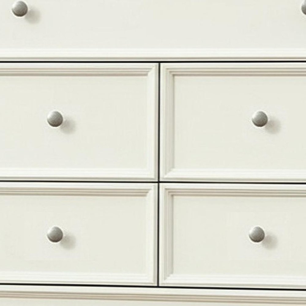 36" White Solid Wood Seven Drawer Dresser