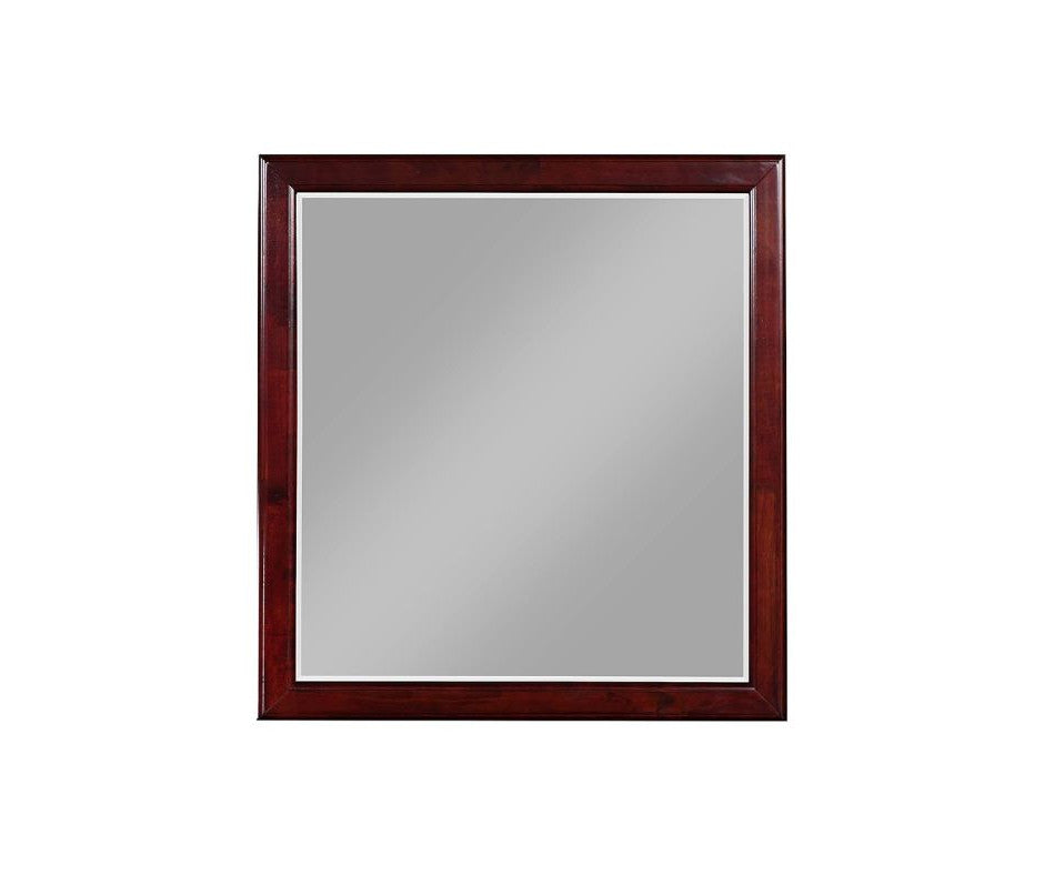 38" Dark Brown Square Wood Framed Mounted Dresser Mirror